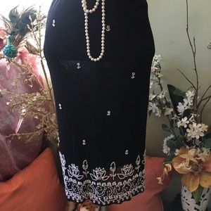 Vintage hand embroidered skirt by Vivienne Tam